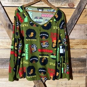 NWT Make it Rain Long Sleeve Suer Soft Lounge Short Size 2X